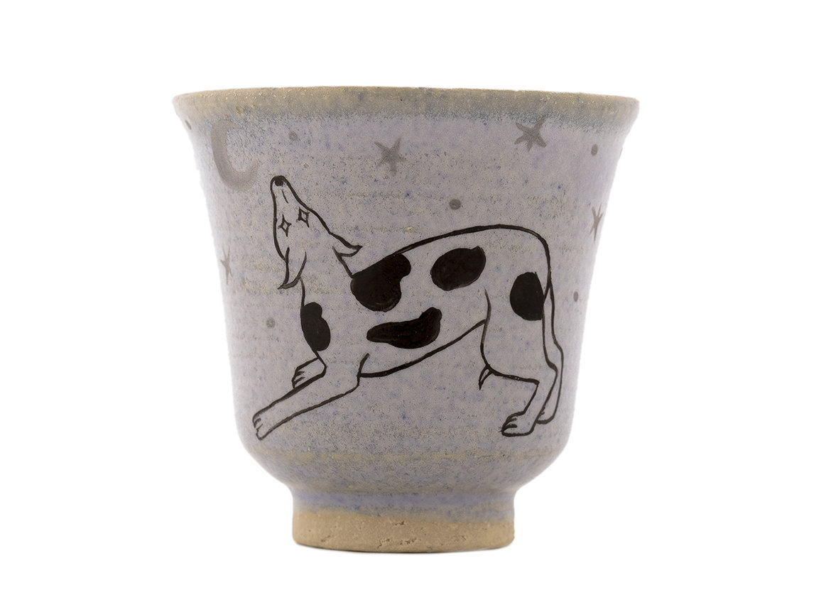 Cup handmade Moychay # 42318, 'Dog', ceramic/hand painting, 45 ml.