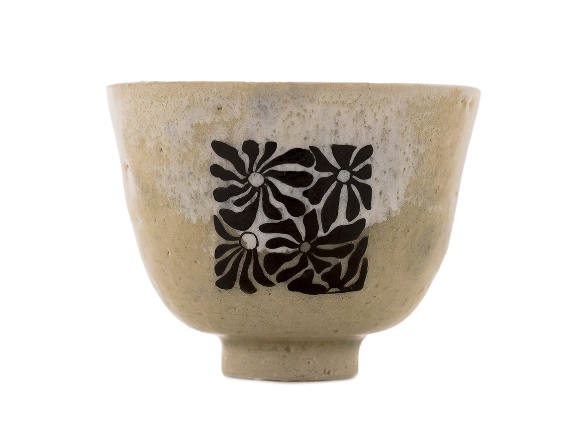 Cup handmade Moychay # 42319, Artistic image 'Plants', ceramic/hand painting, 62 ml.