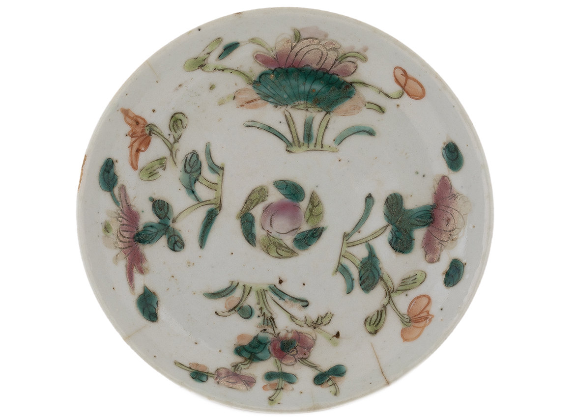 Блюдо для украшения чайного стола (чайная тарелка), Середина 20-го века, Китай # 42659, фарфор