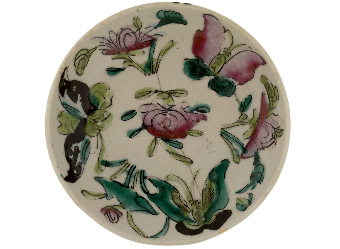 Блюдо для украшения чайного стола (чайная тарелка), Середина 20-го века, Китай # 42670, фарфор