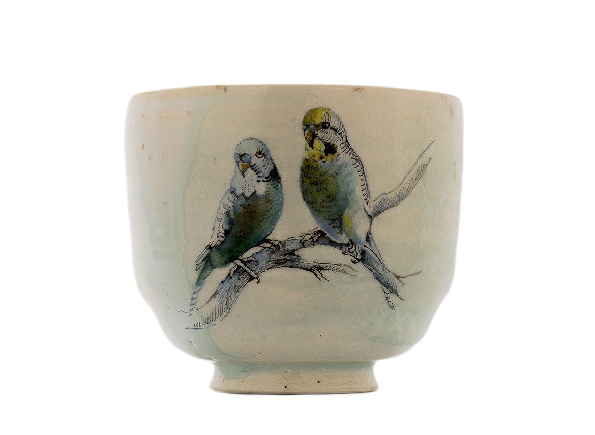 Cup handmade Moychay # 42934, Artistic image 'Talking', ceramic/hand painting, 156 ml.
