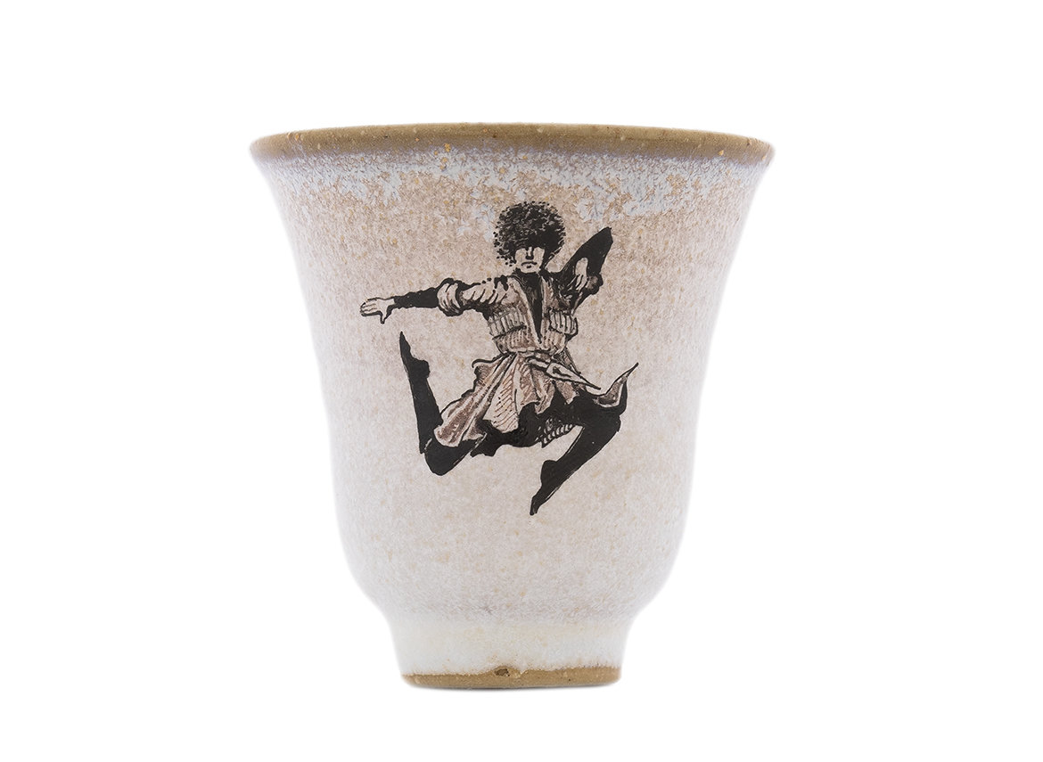 Cup handmade Moychay # 42943, Artistic image 'Lezginka', ceramic/hand painting, 43 ml.