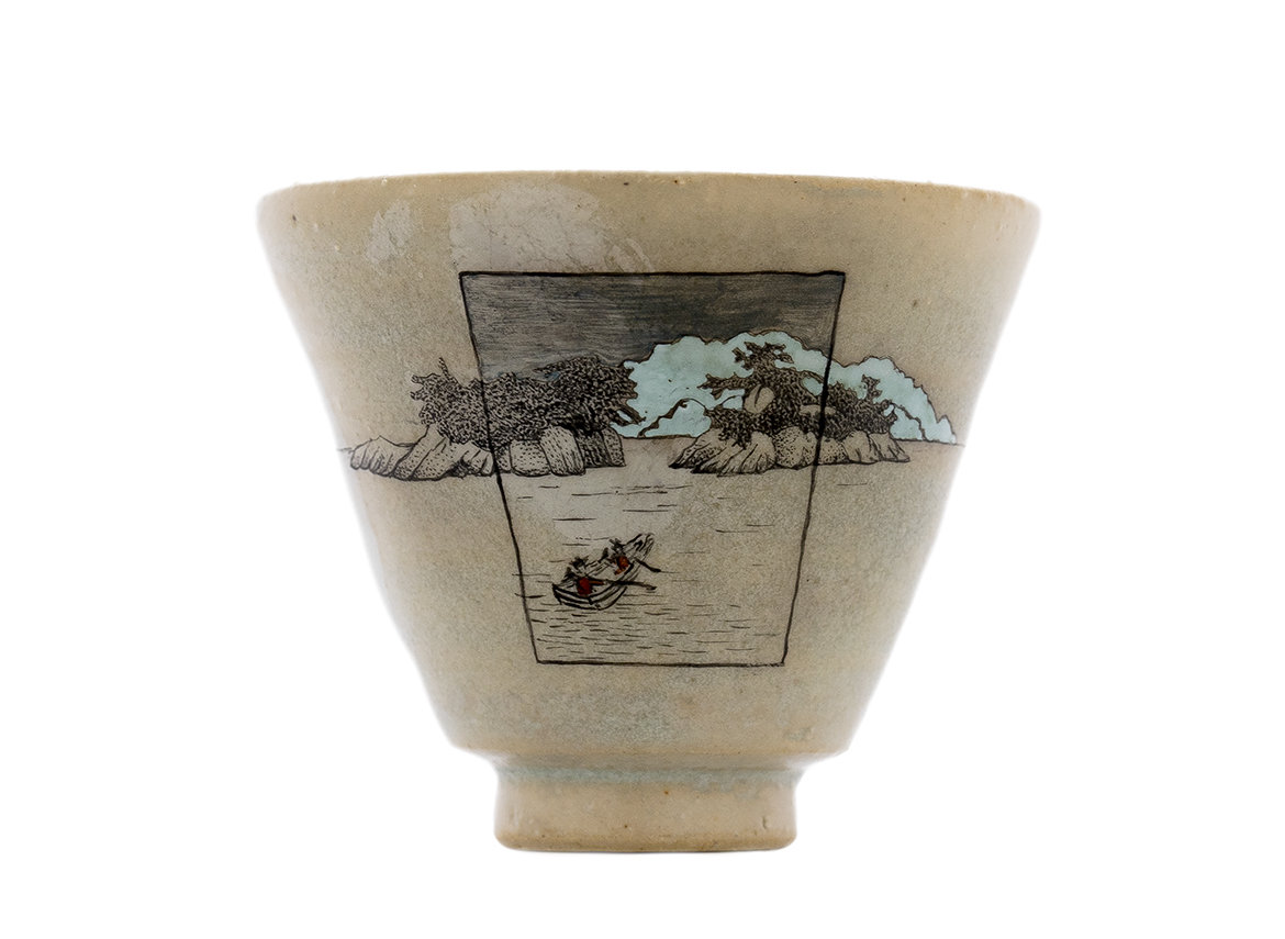 Cup handmade Moychay # 42951, Artistic image 'Katsurashima and Katsurayama', ceramic/hand painting, 37 ml.