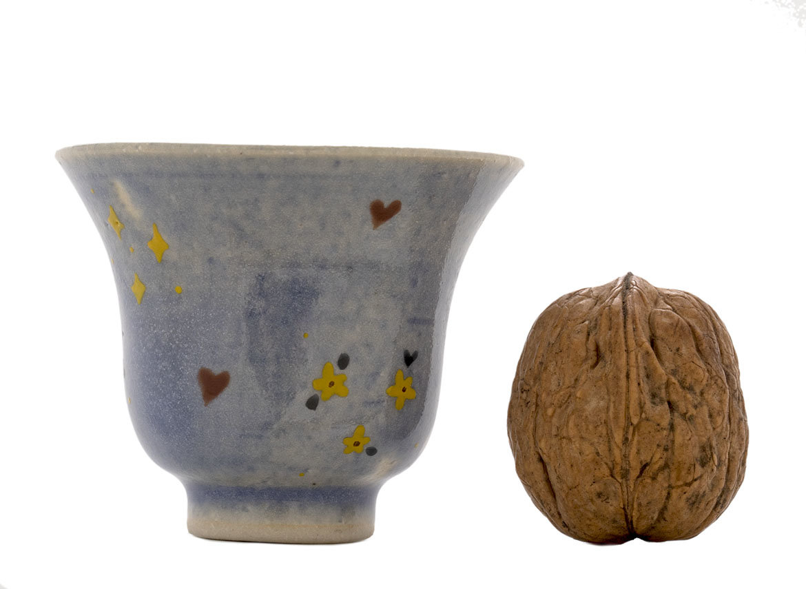 Пиала ручная работа Мойчай # 42958, Художественный образ "Сердечки 1", керамика/ручная роспись, 50 мл.