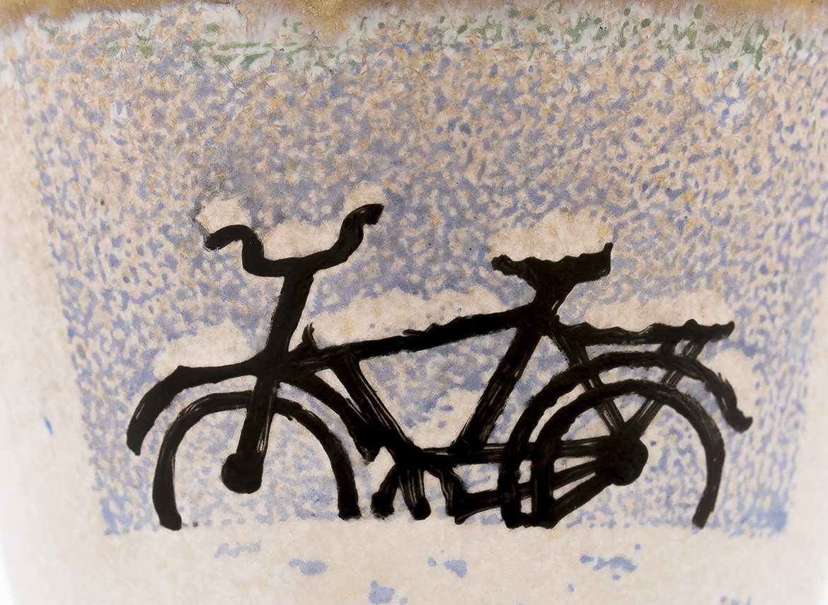 Пиала ручная работа Мойчай # 42961, Художественный образ "Путешествие в пургу", керамика/ручная роспись, 42 мл.