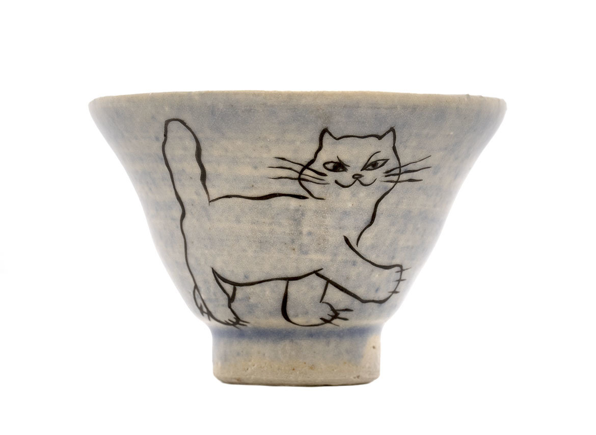 Пиала ручная работа Мойчай # 42964, Художественный образ "Уличные коты", керамика/ручная роспись, 30 мл.