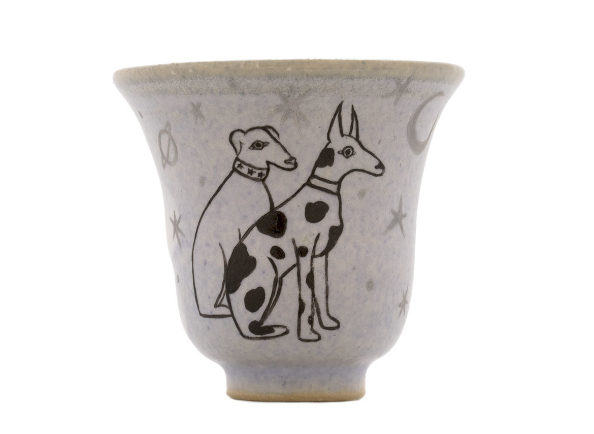 Пиала ручная работа Мойчай # 42975, Художественный образ "Собакены", керамика/ручная роспись, 41 мл.