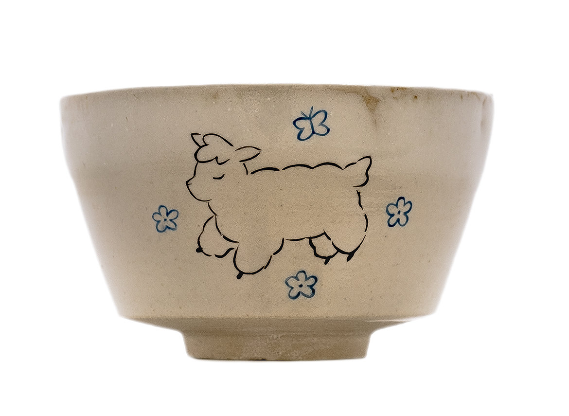 Cup handmade Moychay # 42980, Artistic image 'Lamb', ceramic/hand painting, 56 ml.