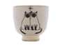 Cup handmade Moychay # 42981, Artistic image 'Warm cats', ceramic/hand painting, 66 ml.