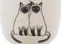 Пиала ручная работа Мойчай # 42981 Художественный образ "Тёплые коты" керамикаручная роспись 66 мл