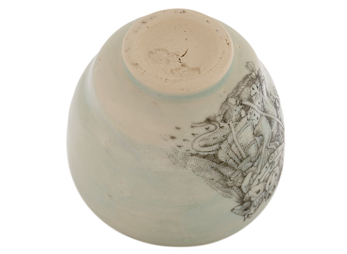 Cup handmade Moychay # 42986, ceramic/hand painting, Artistic image 'The Rat King', 145 ml.