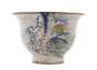 Cup handmade Moychay # 42988, ceramic/hand painting, Artistic image 'Waves at sunset', 81 ml.