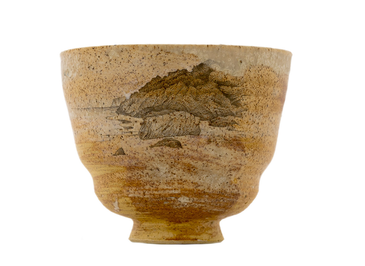 Cup handmade Moychay # 42994, Artistic image 'Coast', ceramic/hand painting, 139 ml.