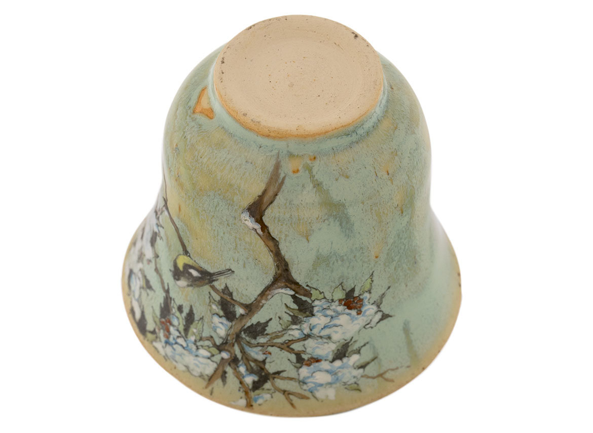 Пиала ручная работа Мойчай # 43001, Художественный образ "Синичка в зимнем лесу", керамика/ручная роспись, 165 мл.