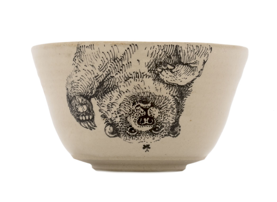 Cup handmade Moychay # 43024, Artistic image 'Bear summer', ceramic/hand painting, 50 ml.