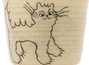 Пиала ручная работа Мойчай # 43029, Художественный образ "Уличные коты", керамика/ручная роспись, 63 мл.