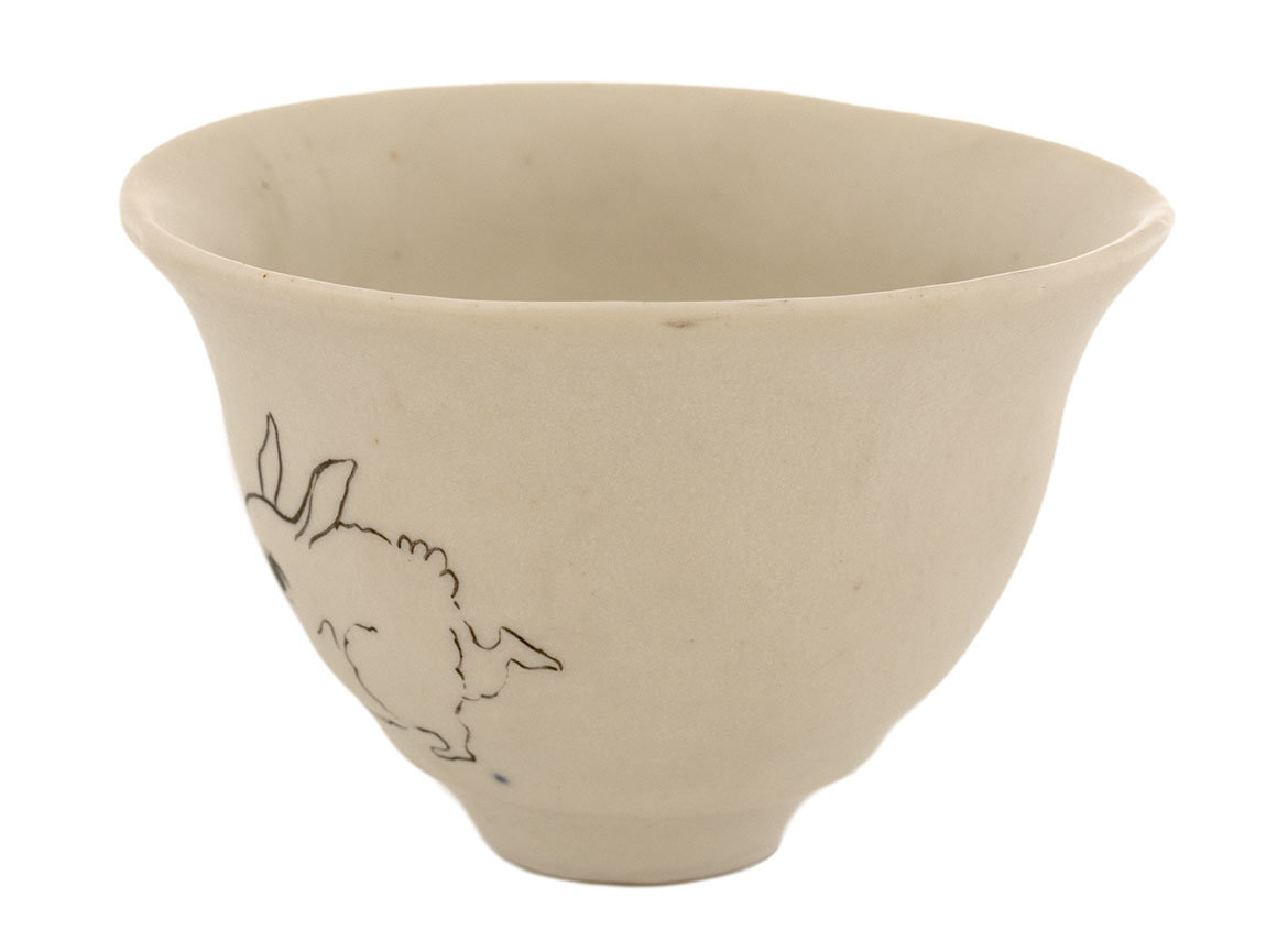 Cup handmade Moychay # 43049, series of 'Sunny bunnies', ceramic/hand painting, 66 ml.