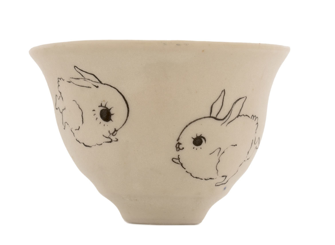 Cup handmade Moychay # 43049, series of 'Sunny bunnies', ceramic/hand painting, 66 ml.