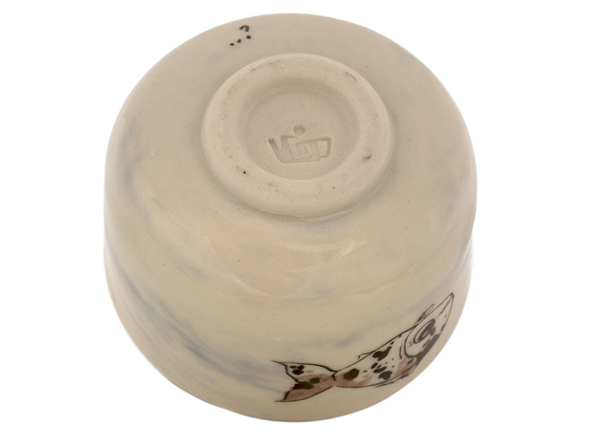 Cup handmade Moychay # 43066, series of 'Carps', ceramic/hand painting, 55 ml.