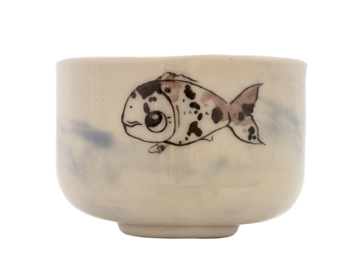 Cup handmade Moychay # 43066, series of 'Carps', ceramic/hand painting, 55 ml.