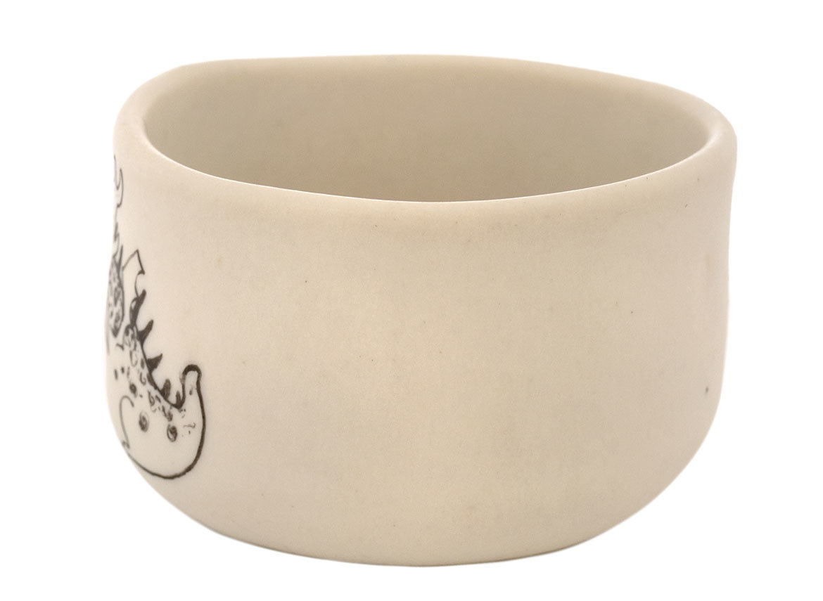 Cup handmade Moychay # 43078, series of 'Dragons love to eat apples', ceramic/hand painting, 55 ml.