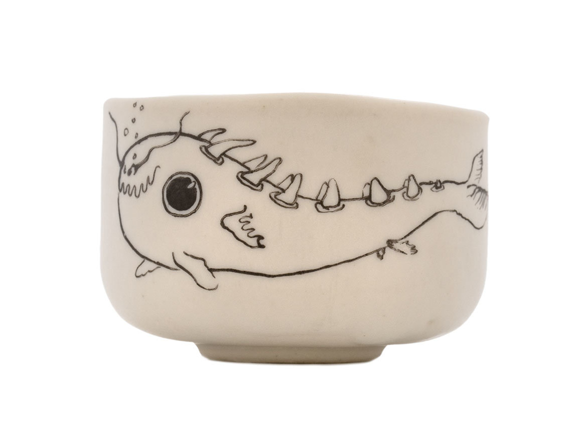 Cup handmade Moychay # 43086, series of 'Dragons love to eat apples', ceramic/hand painting, 55 ml.