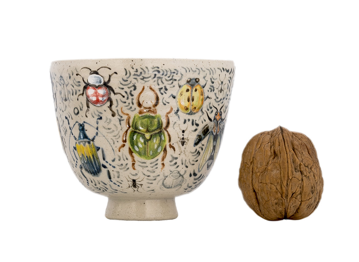 Cup handmade Moychay 'Bugs' # 43840, ceramic/hand painting, 120 ml.