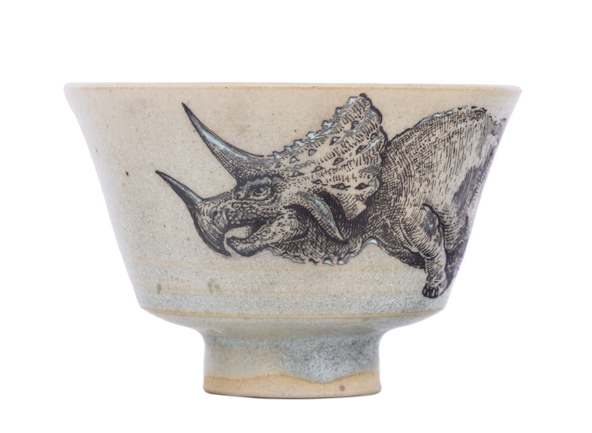 Cup handmade Moychay 'Triceratops' # 43841, ceramic/hand painting, 96 ml.