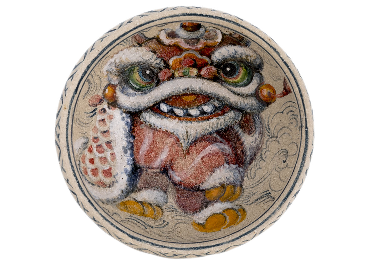 Пиала ручная работа Мойчай "Китайский новогодний дракон" # 43851, керамика/ручная роспись, 110 мл.