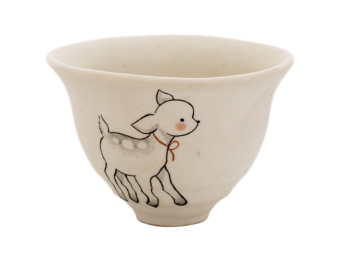 Пиала Мойчай "Оленёнок" # 43869, керамика/ручная роспись, 68 мл.