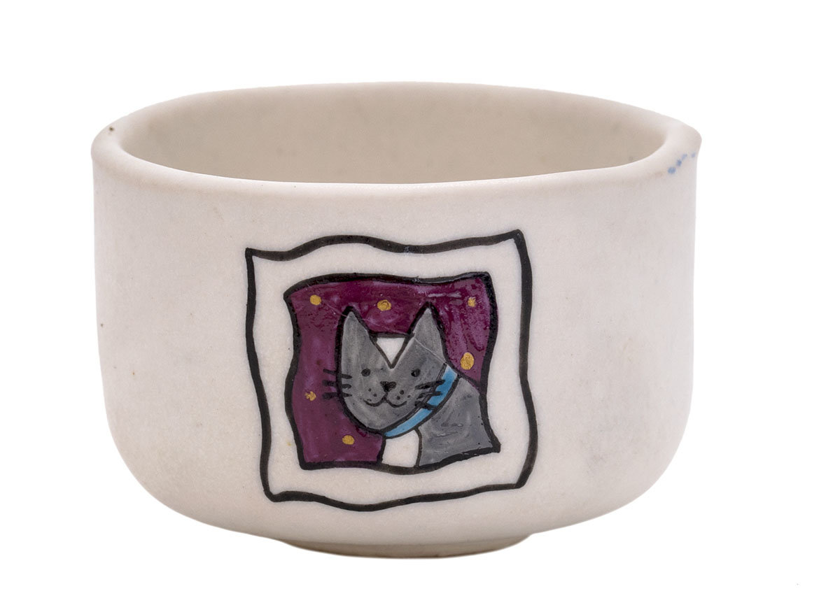 Cup Moychay 'Cat Portrait' # 43886, ceramic/hand painting, 55 ml.