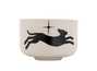 Пиала Мойчай "Чёрная собака" # 43897, керамика/ручная роспись, 55 мл.