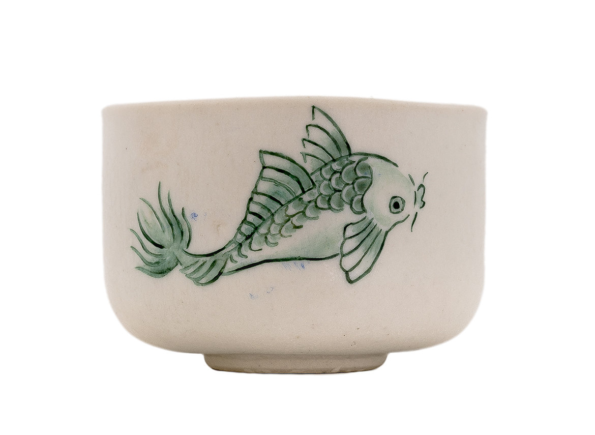 Cup Moychay 'Azure fish' # 43903, ceramic/hand painting, 55 ml.