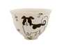 Пиала Мойчай "Собакены Парные" # 43912, керамика/ручная роспись, 68 мл.