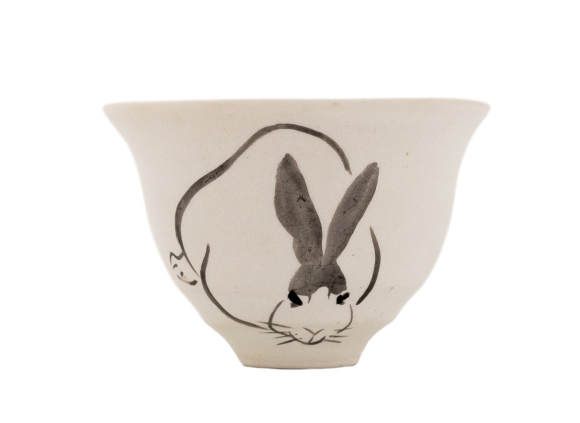 Пиала Мойчай "Кролик" # 43921, керамика/ручная роспись, 68 мл.