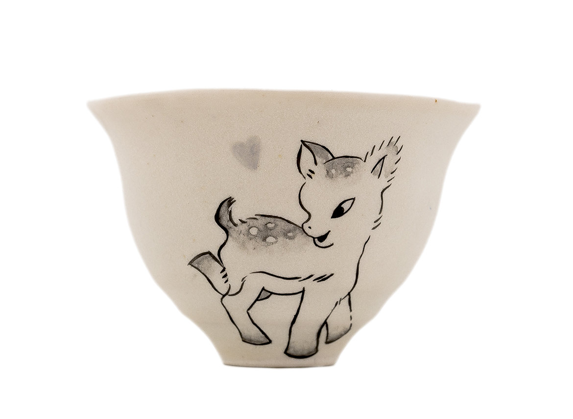 Cup Moychay 'A fawn with a heart' # 43932, ceramic/hand painting, 68 ml.