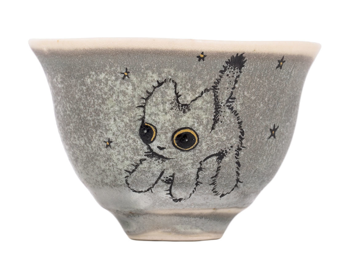 Cup Moychay 'Cat' # 43939, ceramic/hand painting, 68 ml.