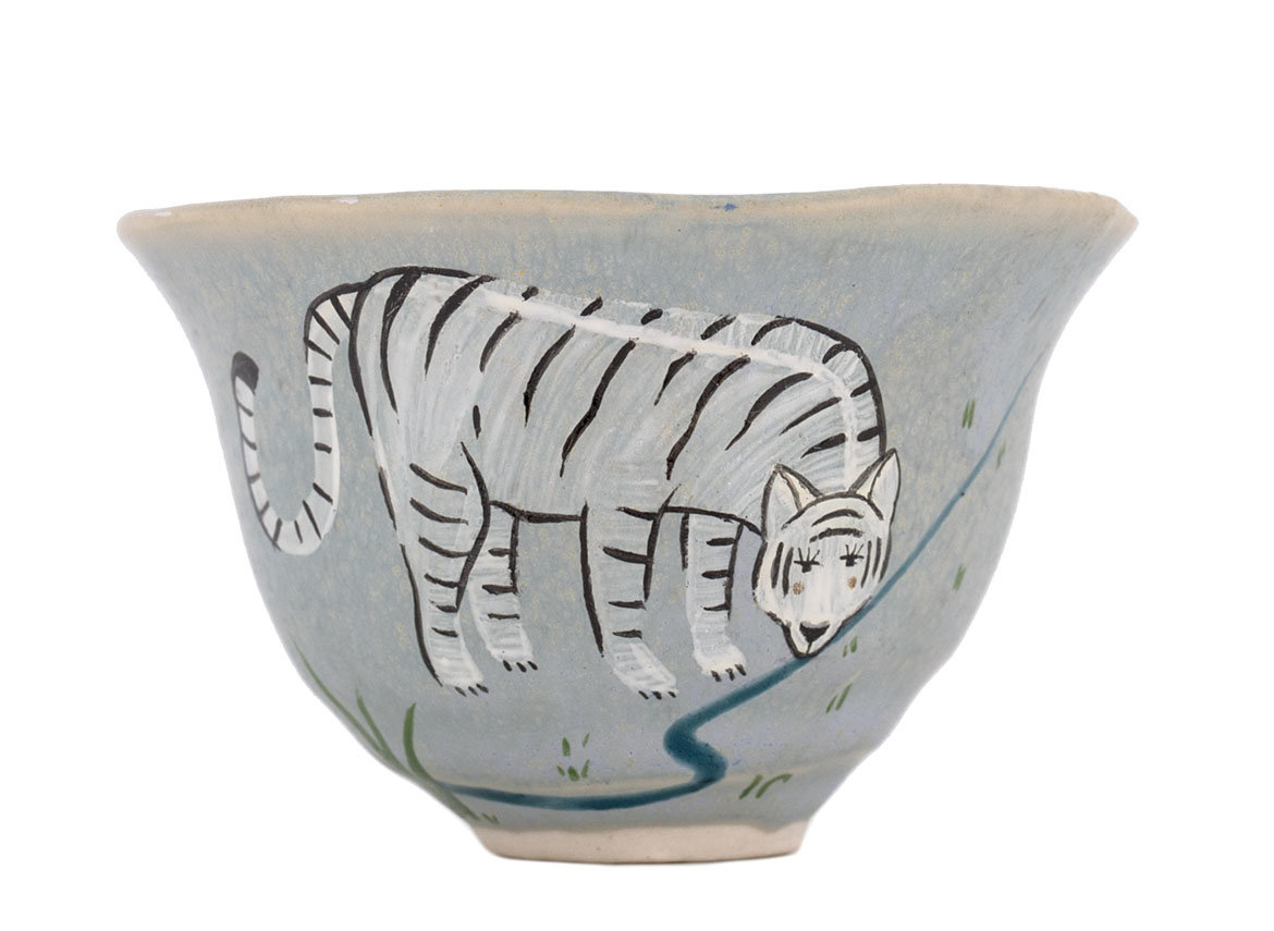 Пиала Мойчай "Белый Тигр" # 43944, керамика/ручная роспись, 68 мл.