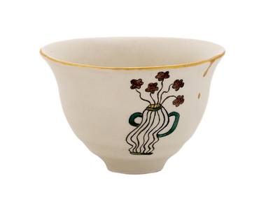 Пиала Мойчай "Цветы в вазе" # 43945 керамикаручная роспись 68 мл