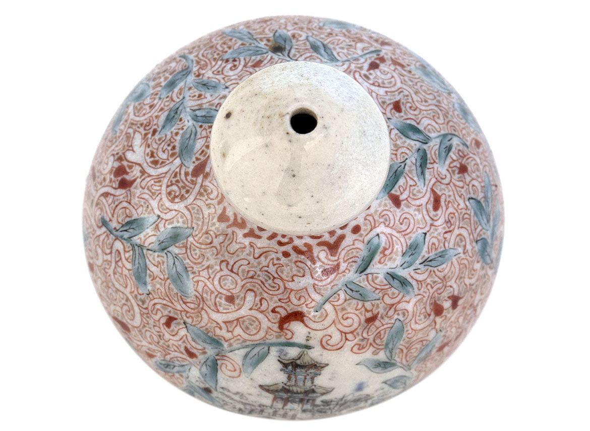 Decorative vase handmade Moychay 'Landscape' # 43986, wood firing/ceramic/hand painting