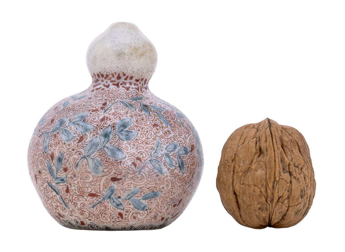 Decorative vase handmade Moychay 'Landscape' # 43986, wood firing/ceramic/hand painting