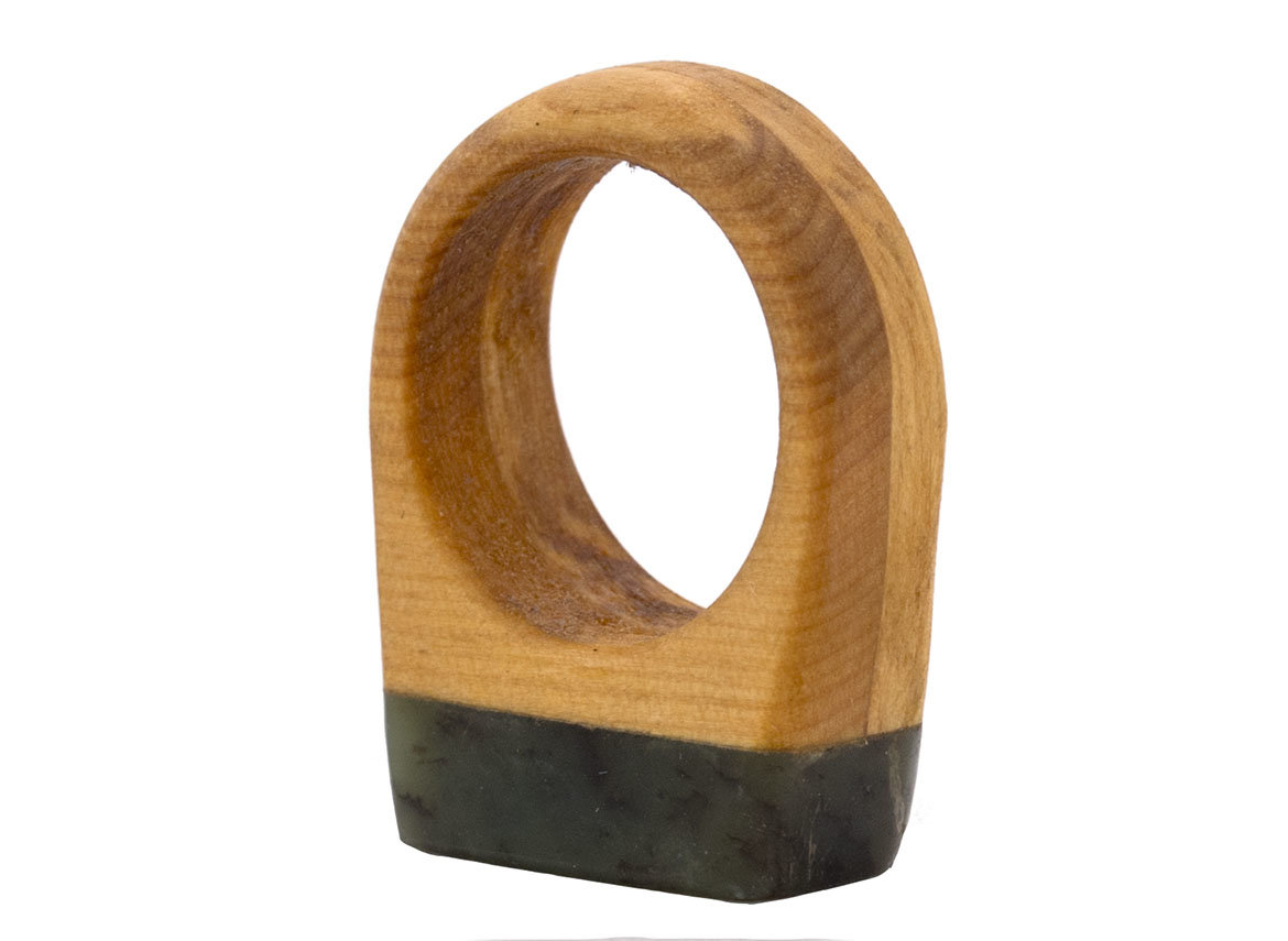 Кольцо (перстень) # 44010, рябина/саянский галечный нефрит