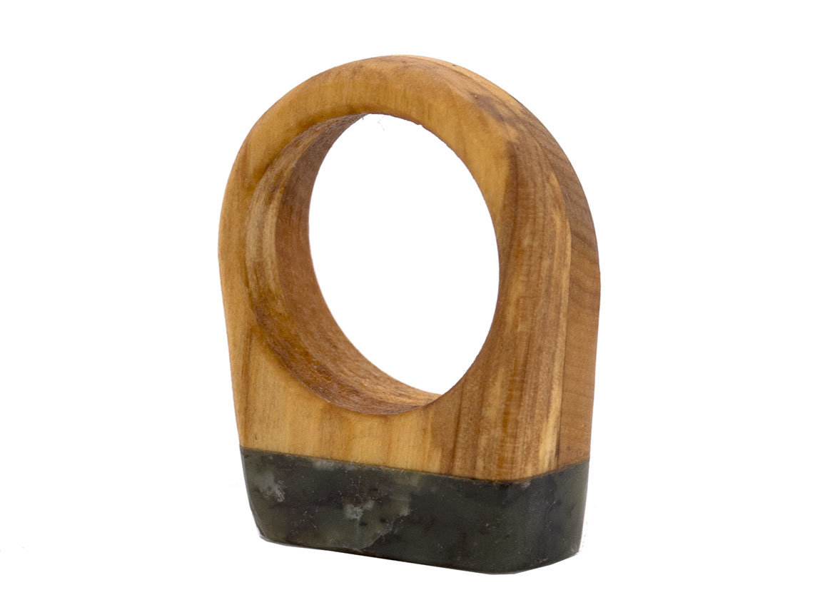 Кольцо (перстень) # 44010, рябина/саянский галечный нефрит