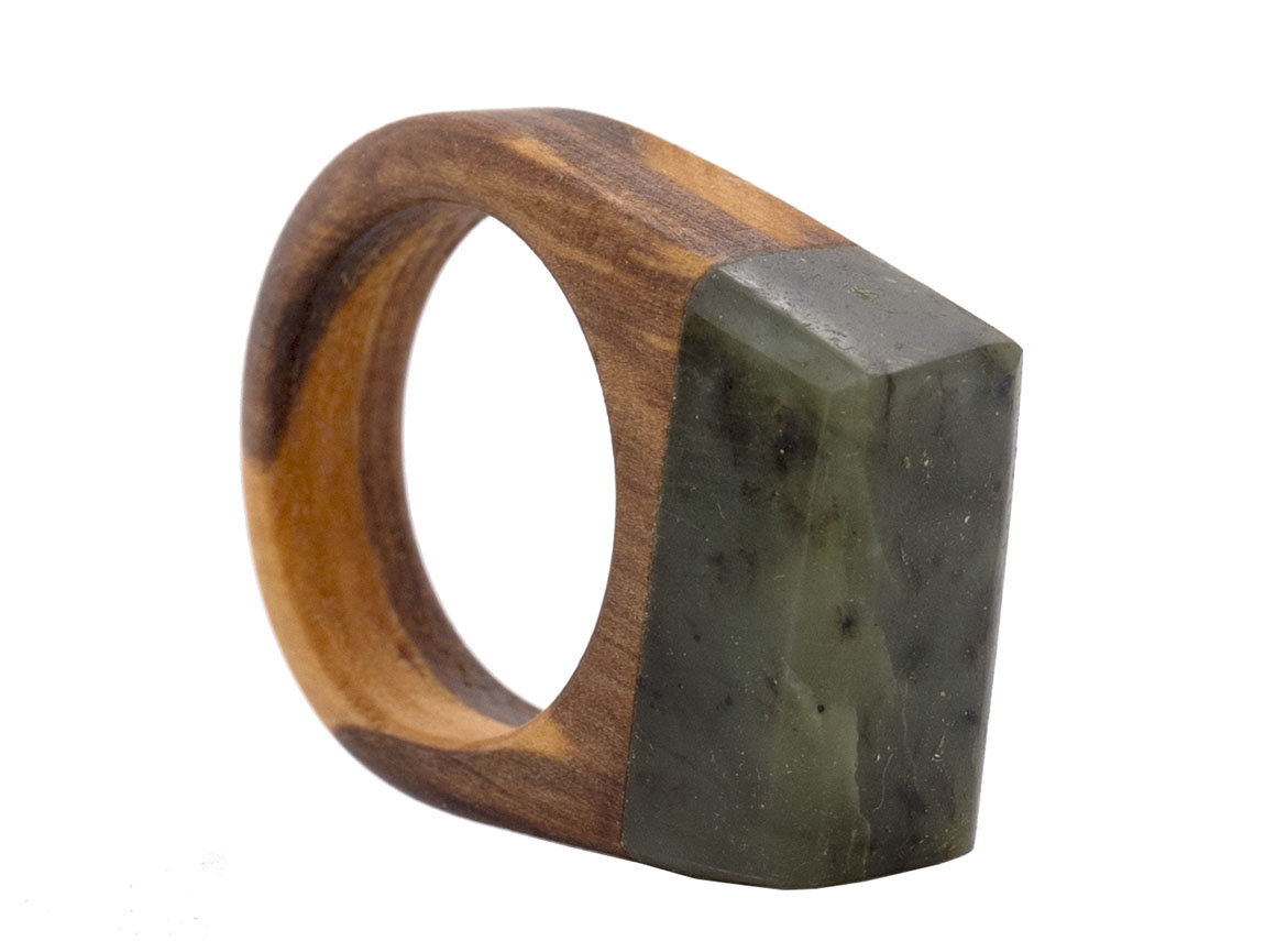 Ring # 44010, mountain ash/sayan pebble jade