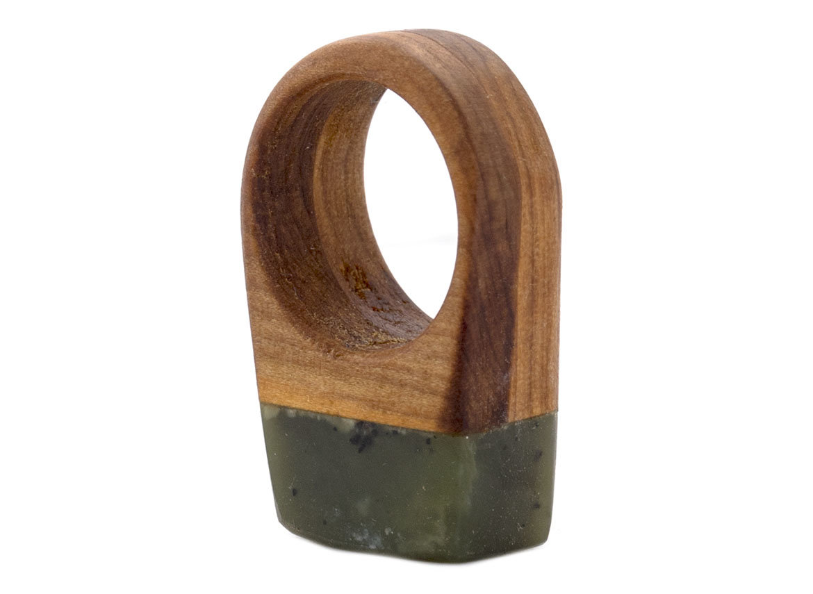 Кольцо (перстень) # 44011, рябина/саянский галечный нефрит
