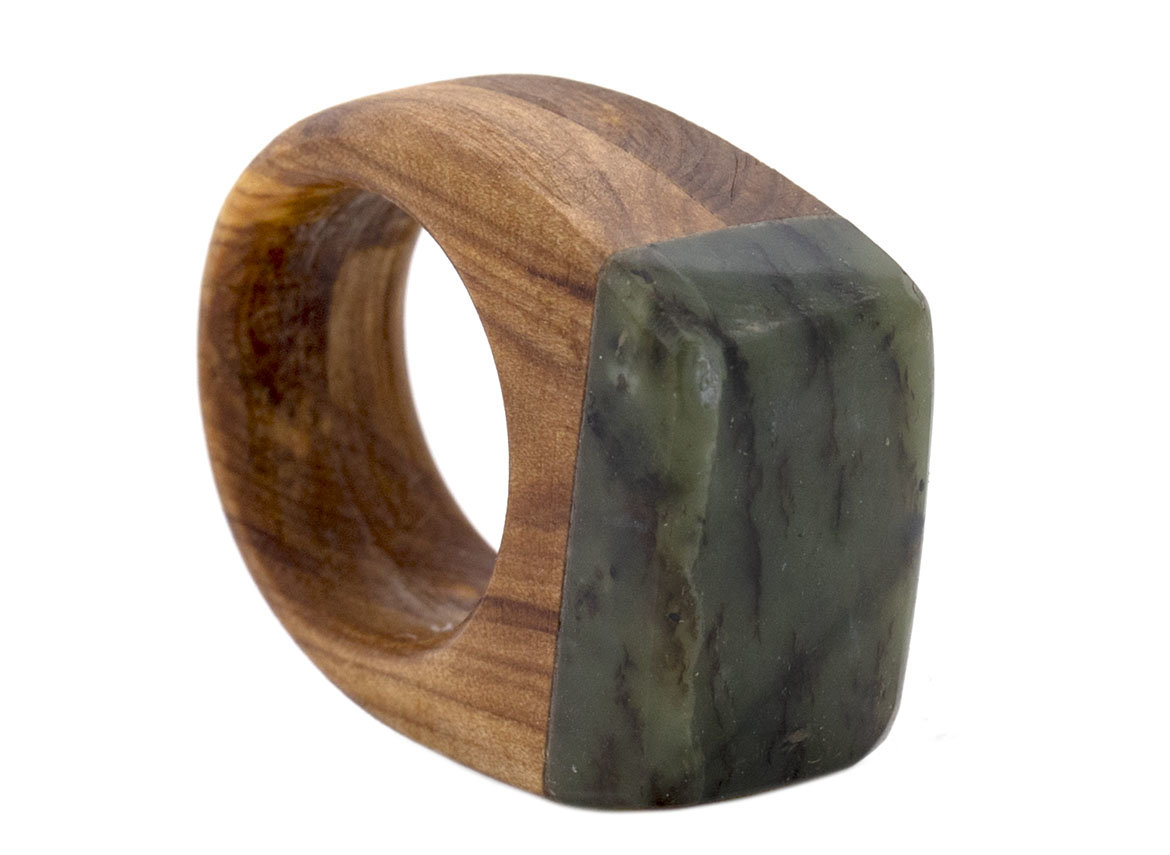 Ring # 44011, mountain ash/sayan pebble jade