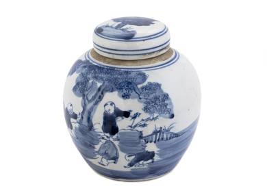 Tea caddy # 44052, Jingdezhen porcelain