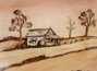 Блюдо, Австралия, конец 20-го века # 44084, ручная роспись/фарфор