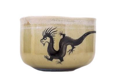 Пиала Мойчай, серия "Чёрный дракон" # 44406, керамика/ручная роспись, 46 ��л.