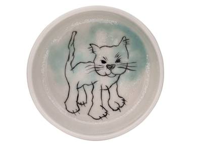 Пиала Мойчай "Уличный кот" # 44520, керамика/ручная роспись, 74 мл.